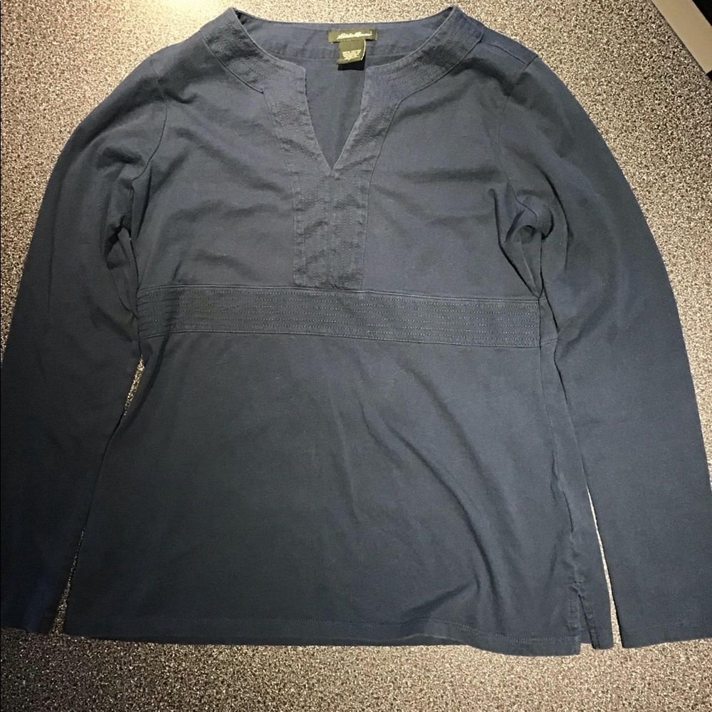 Eddie Bauer Long Sleeve V-Neck Shirt - WS